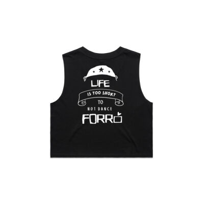 Women's Crop Tank - White - Life is too short to not dance Forró Thumbnail