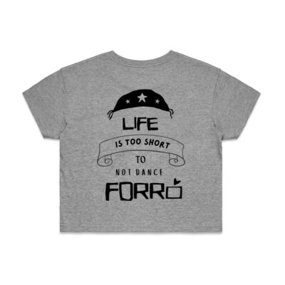 Women's Crop Tee - Black - Life is too short to not dance Forró Thumbnail